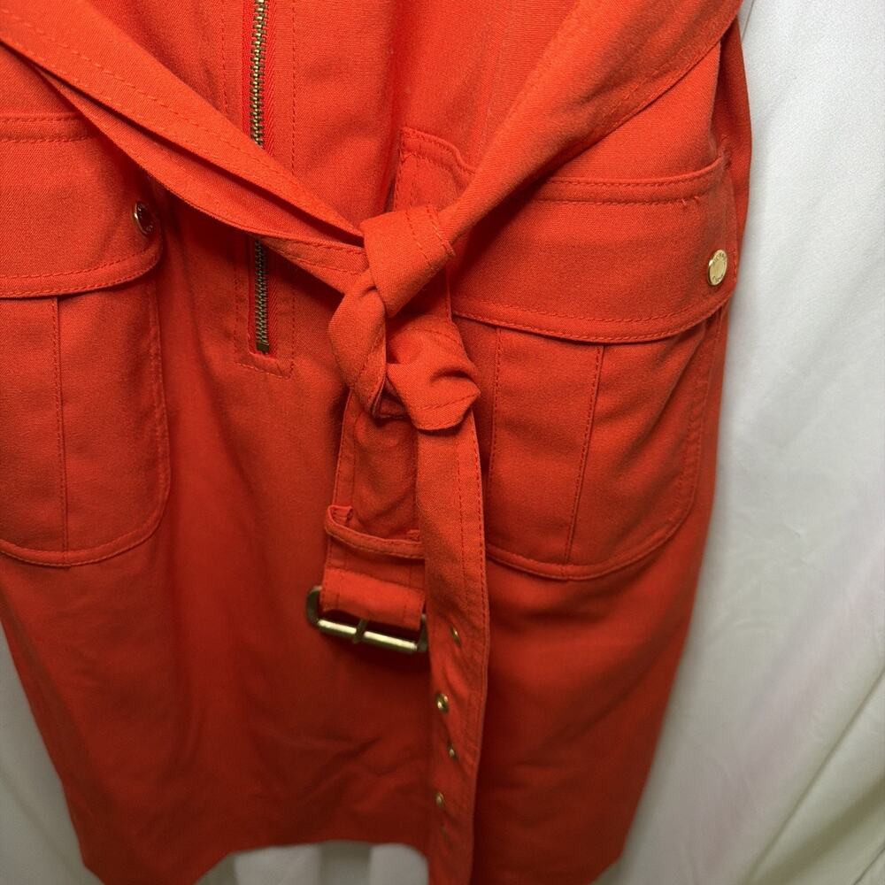 MICHAEL Michael Kors Orange Size Knee Length 3/4 Roll Sleeve Dress Sz L - Picture 4 of 5